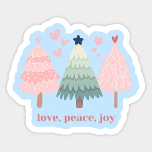 Pastel Christmas of Love, Peace and Joy! Sticker